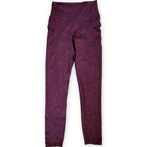Freely Active Purple Space Dye Leggings Pockets Stretch Womens XS